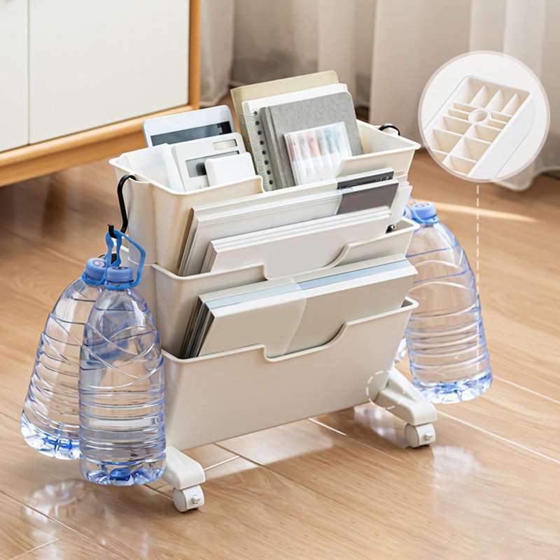 Promo Movable Bookshelf with Caster Wheels Rolling Shelving Compact for