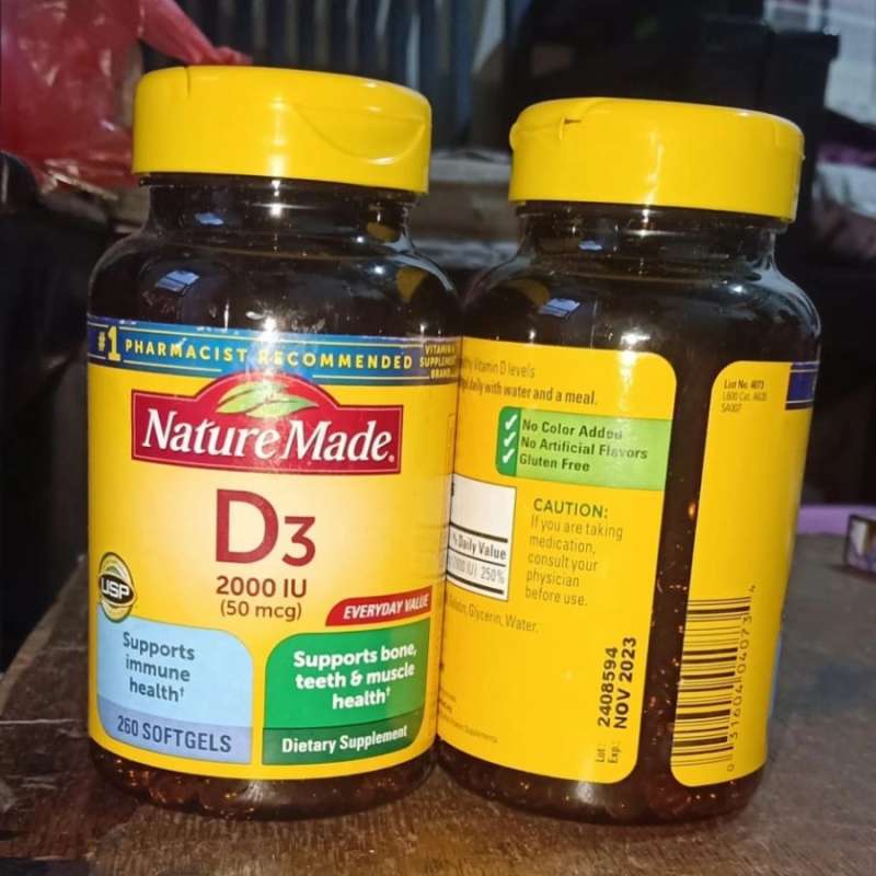Promo ORIGINAL Nature Made Vitamin D3 2000iu 50 mcg 260 softgel EXP promo-original-nature-made-vitamin-d3-2000iu-50-mcg-260-softgel-exp
