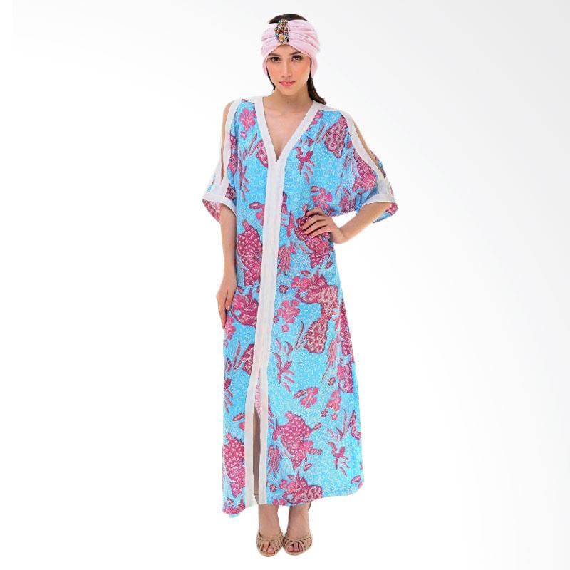 Jual Anakara Liner Kaftan Sparkling Flowers Dress - Blue