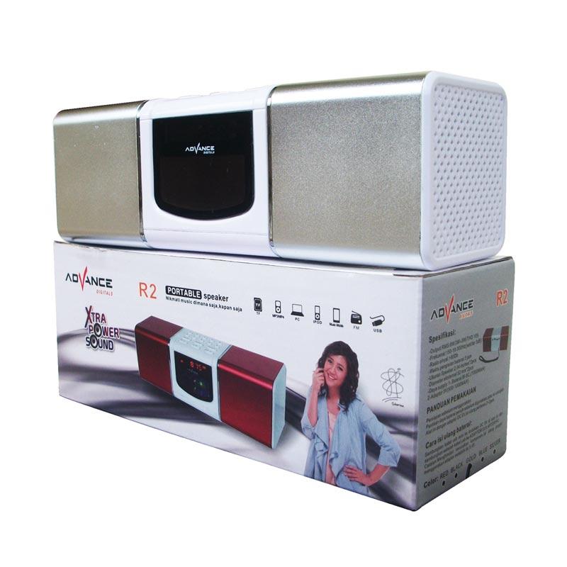 Jual Advance R2 Portable Speaker with LED Digital - Silver