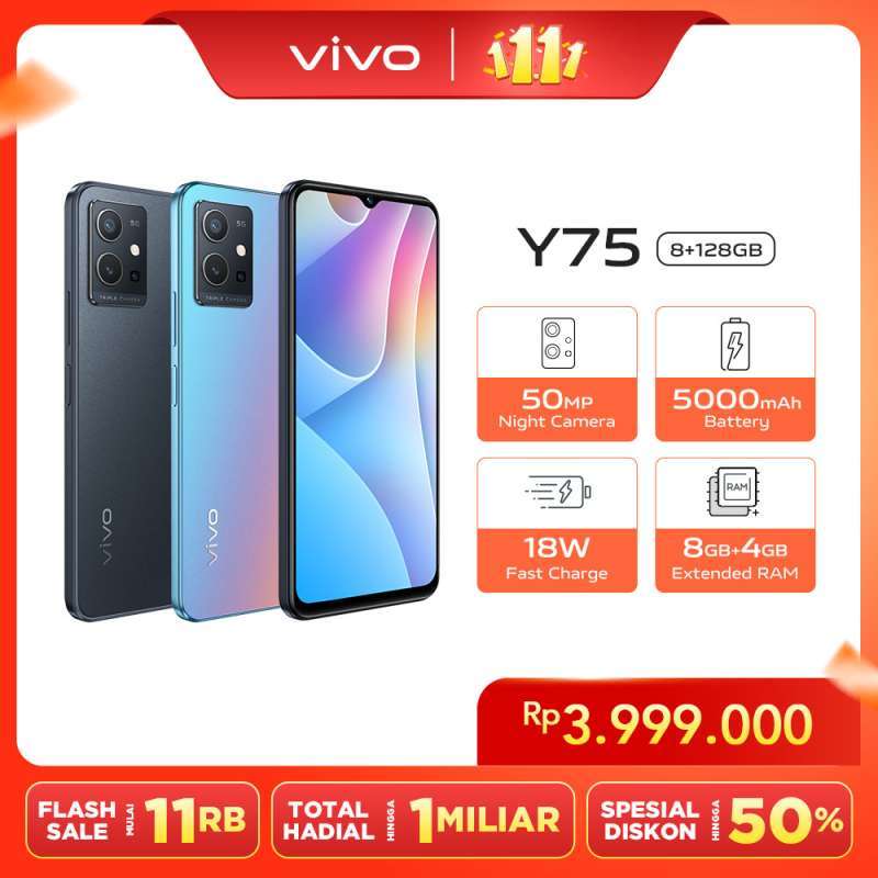 Jual vivo Y75 5G - 5G Powerful Processor, 8GB+4GB Extended RAM, 128GB ...
