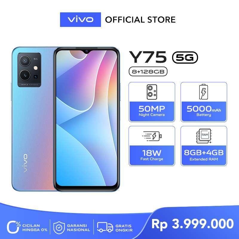 Jual vivo Y75 5G Glowing Galaxy - 5G Powerful Processor, 8GB+4GB