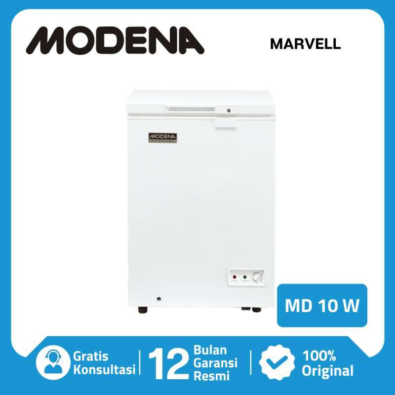 Jual MODENA MD 10 W CONSERVA CHEST FREEZER BOX 100 LITER GARANSI RESMI