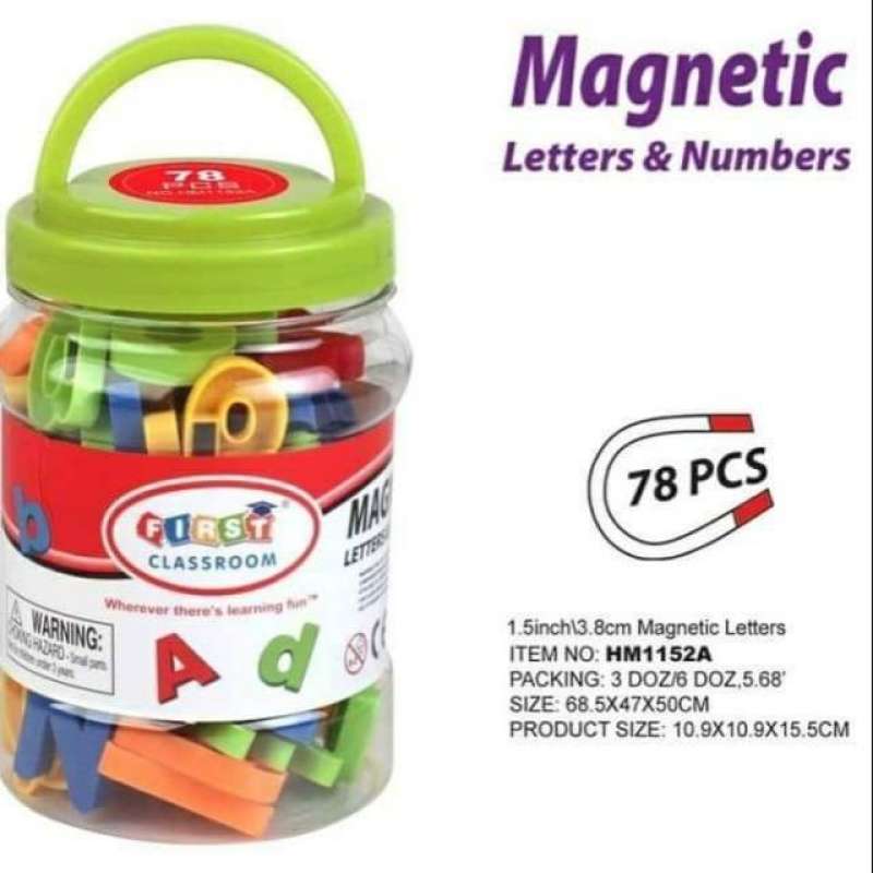 Jual 1152A MAGNETIC LETTERS NUMBERS HURUF MAGNET TOPLES SEDANG di ...