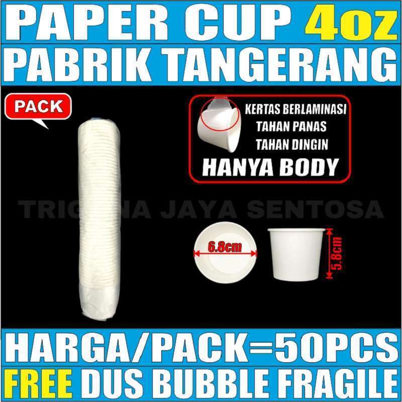 Jual Paper Cup Gelas Kertas Ukuran 4oz 8oz 12oz 22oz Per Pack Hanya ...