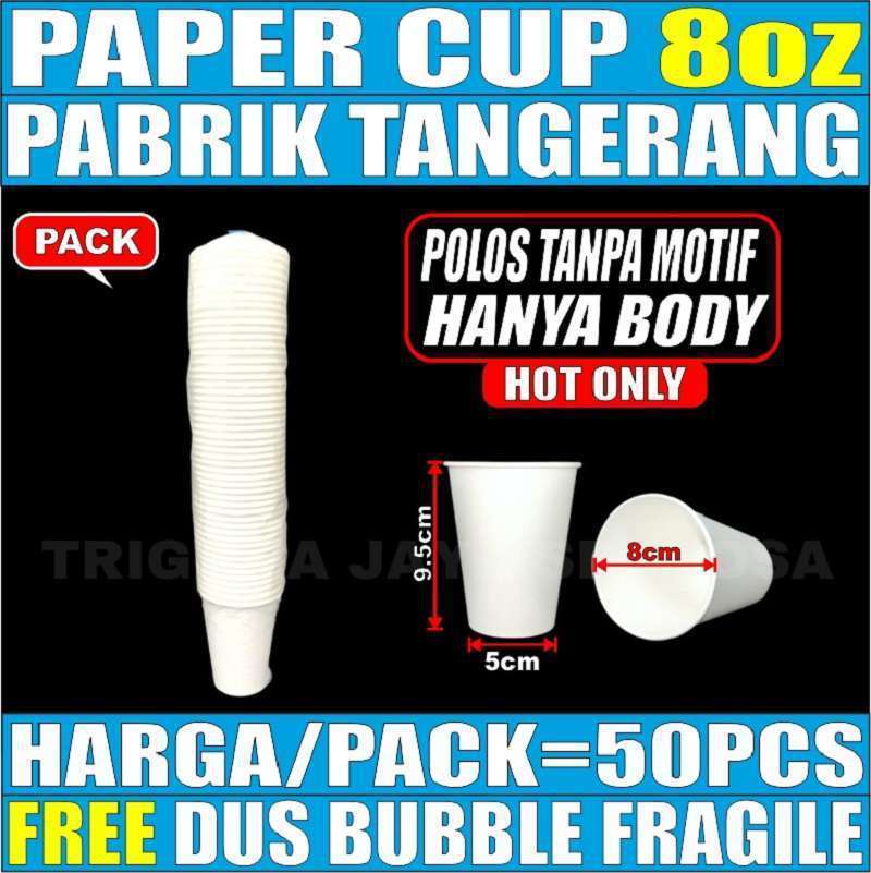 Jual Paper Cup Gelas Kertas Ukuran 4oz 8oz 12oz 22oz Per Pack Hanya ...