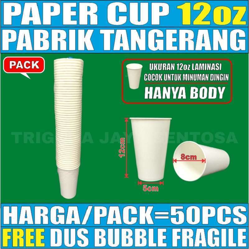 Jual Paper Cup Gelas Kertas Ukuran 4oz 8oz 12oz 22oz Per Pack Hanya ...