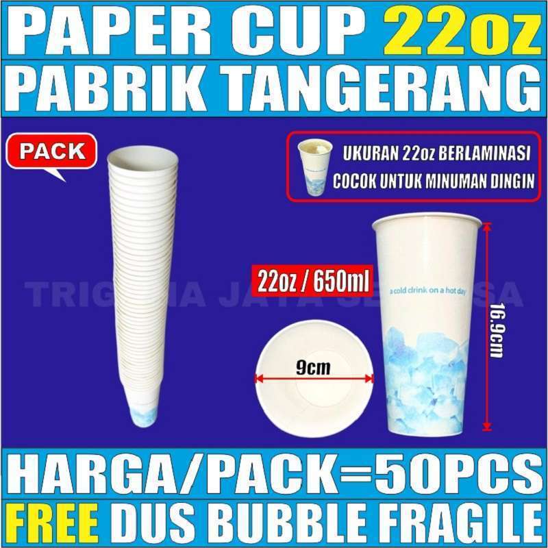 Jual Paper Cup Gelas Kertas Ukuran 4oz 8oz 12oz 22oz Per Pack Hanya ...