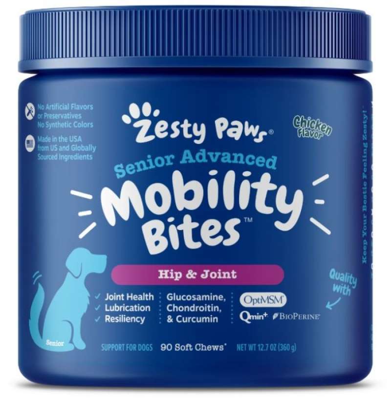 Promo Zesty Paws Senior Mobility Dog Bites Hip & Joint Supplement