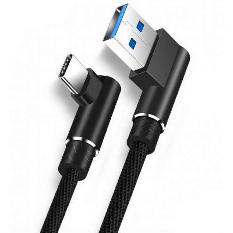 Promo Kabel Charger USB Type C L Shape Cable 2.1A 1 Meter Diskon 17 di