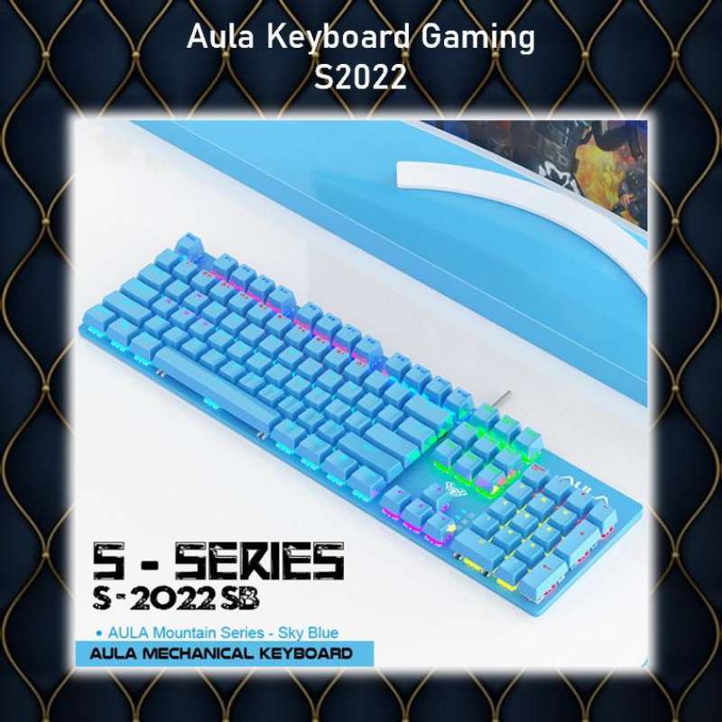 Jual aula keyboard gaming mechanical s 2022 macro software blue di