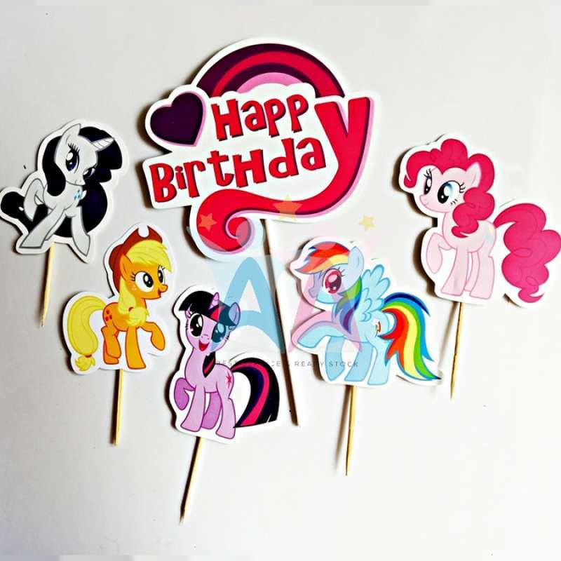 Jual TOPPER CAKE SET LITTLE PONY KUE ULANG TAHUN ANAK di Seller Toko