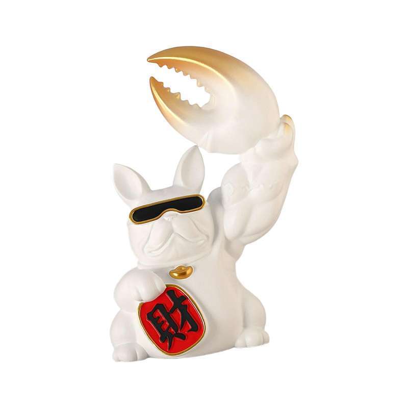 Jual Creative Big Arm Lucky Dog Figurine Resin Statue Crafts Decoration