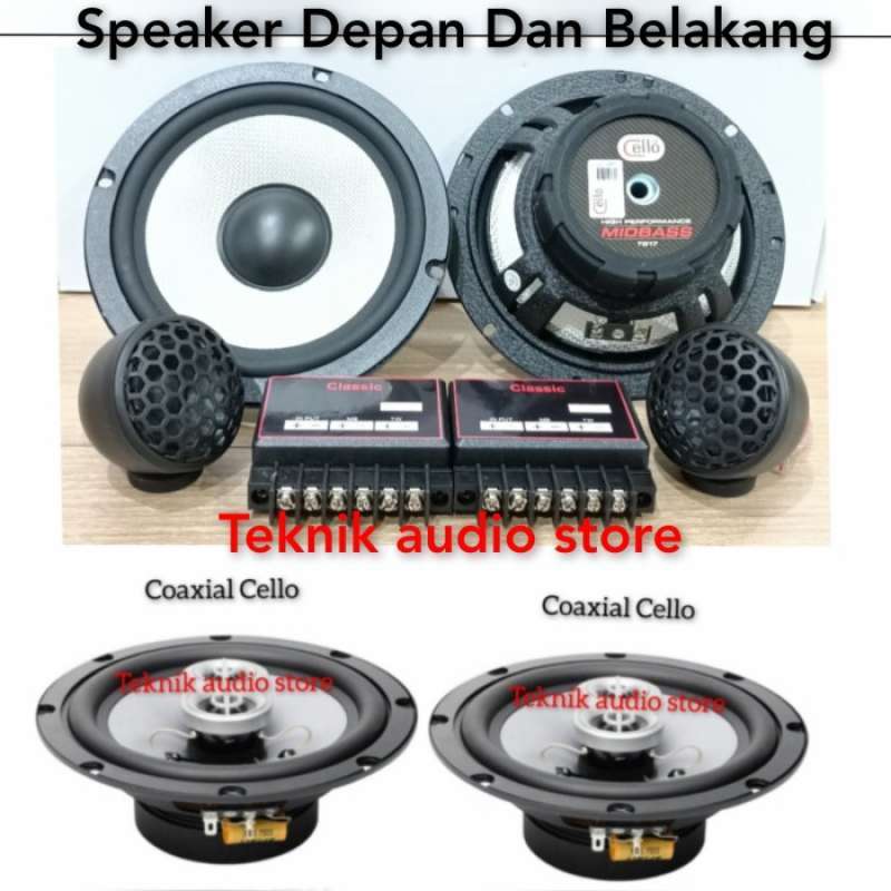 Jual Paket speaker Cello depanBelakang Tweeter Fullrange Custom di