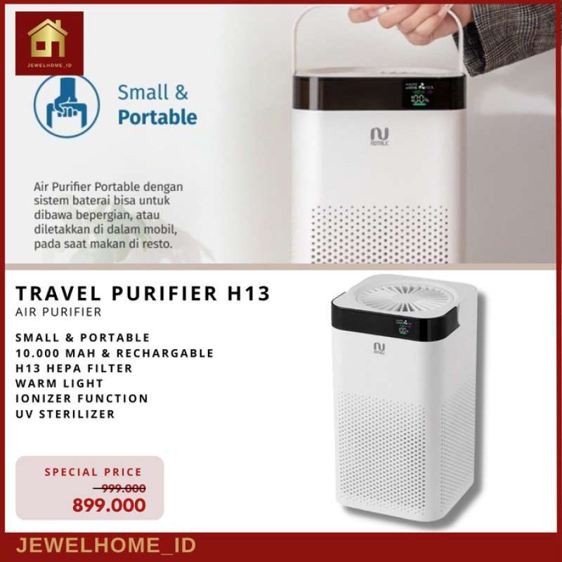 Jual Notale Air Purifier Travel Series Rechargeable HEPA 13 UV Killer