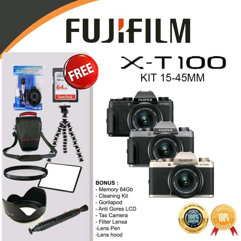 Jual FUJIFILM XT100 KIT 1545MM FUJI XT100 XT 100 CAMERA MIRRORLESS
