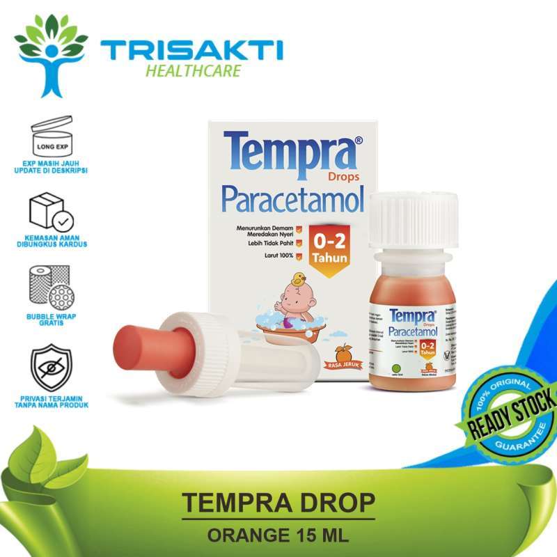 Jual Tempra Drop Rasa Orange 15 ML Paracetamol Meredakan Panas Demam