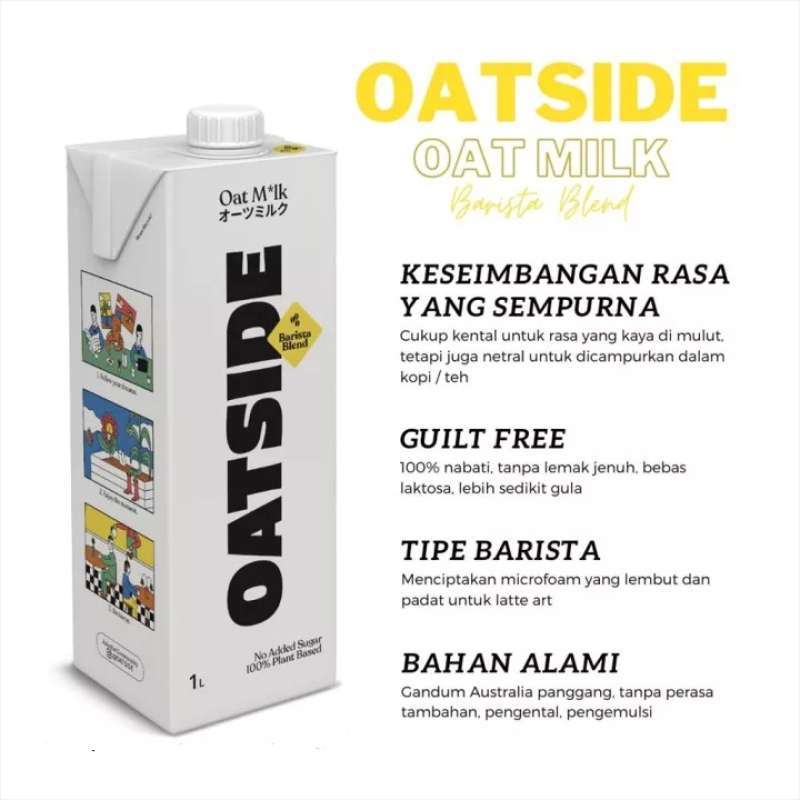 Promo Susu Gandum Oatside Barista Blend 1l Oat Milk Vegan Dairy Lactose