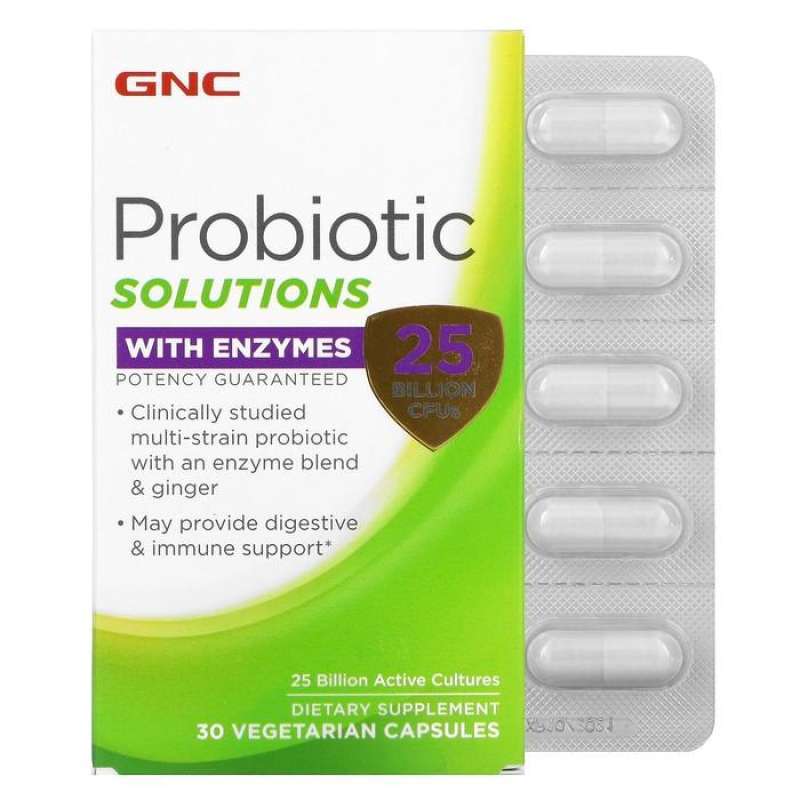 Jual GNC Probiotic Solutions with Enzymes 25 Billion CFUs 30 Capsules ...