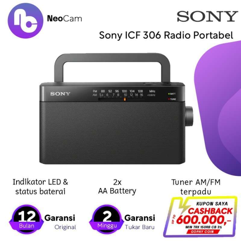 Jual Sony ICF 306 Radio Portabel ICF306 Portable AM FM Radio di Seller ...