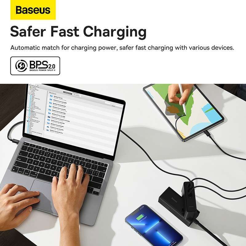 Gan5 Multiprise 35 W Usb C Chargeur 3 Prises Avec Interrupteur, 3 Ac