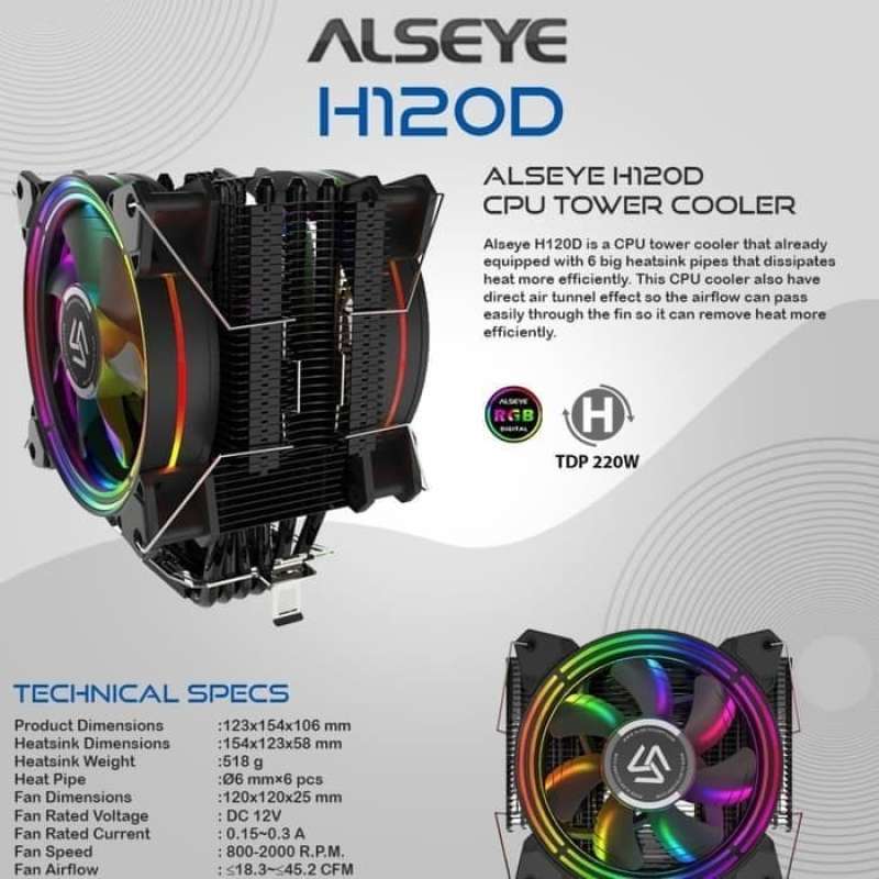Jual Fan Processor Gaming Alseye Halo H120d Universal Platform - Cpu ...