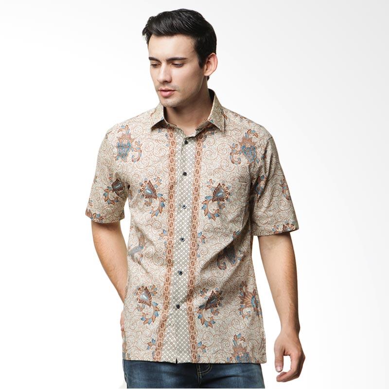 Jual Alisan  2000SFKBP 10151 SS COKLAT Batik  Pendek Slimfit 