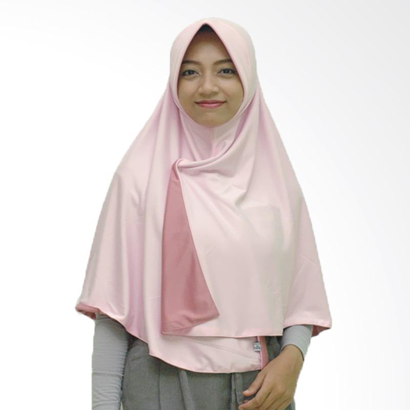 Jual Pricilla Hijab instan Bolak Balik Dua Warna Baby Pink 