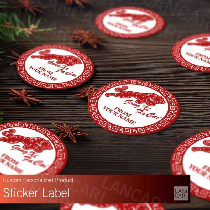 Jual Stiker Label Happy Chinese New Year Imlek Custom Modern Stickers ...