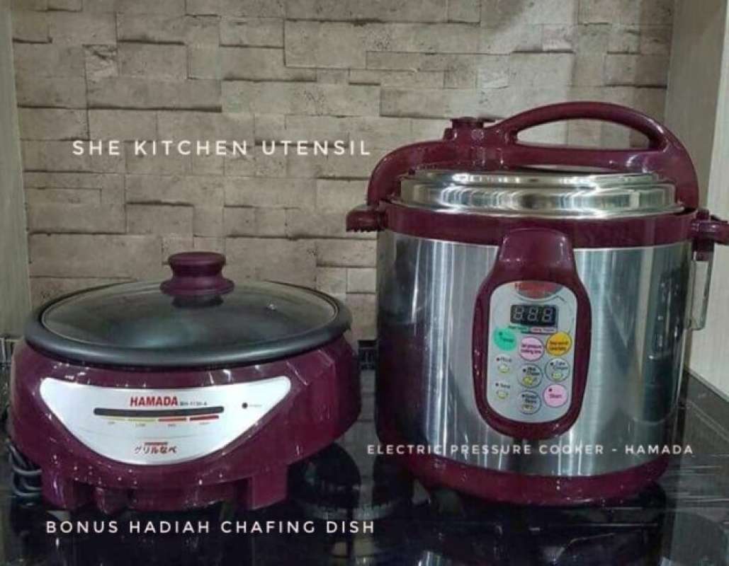 Promo Panci Presto Hamada 6 L, presto listrik, pressure cooker Diskon 5