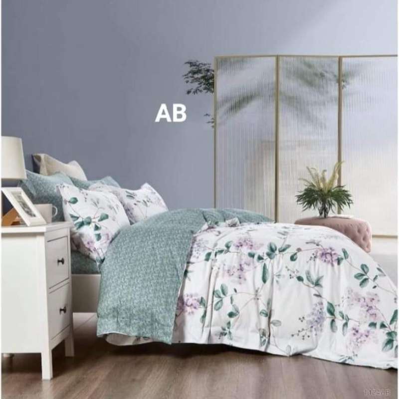 Jual Bed Cover Set Katun Jepang Motif Bunga Lengkap Motif A Dan B Di