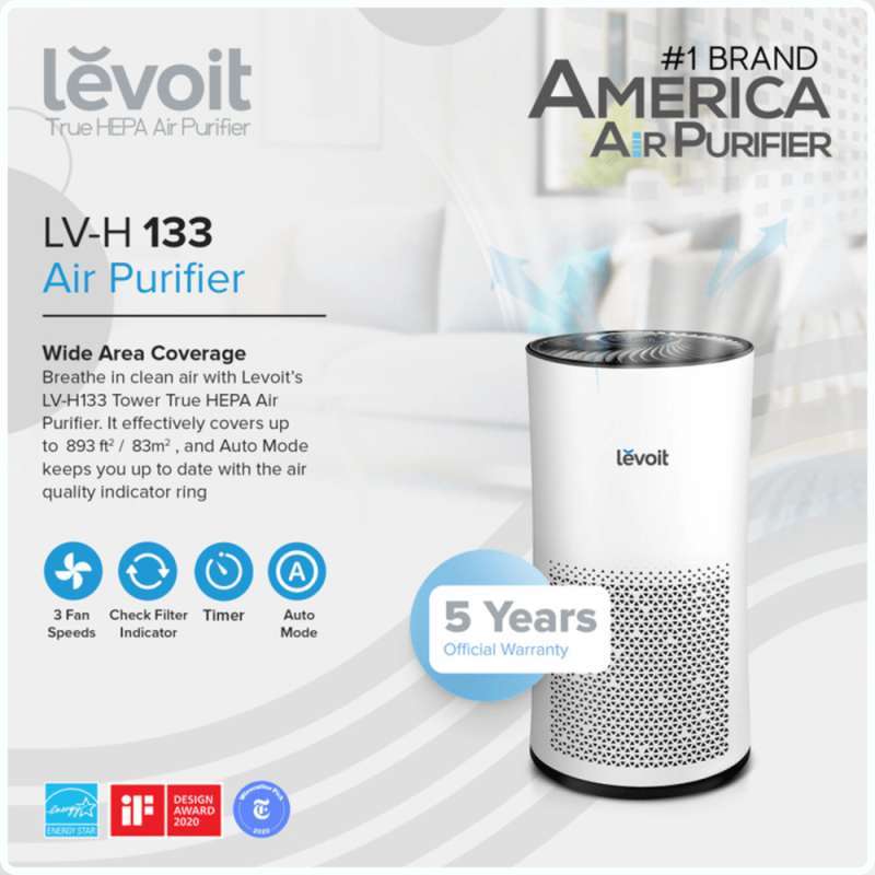 Jual Levoit Air Purifier Tower True Hepa Filter H13 LvH133 Kode 241 di