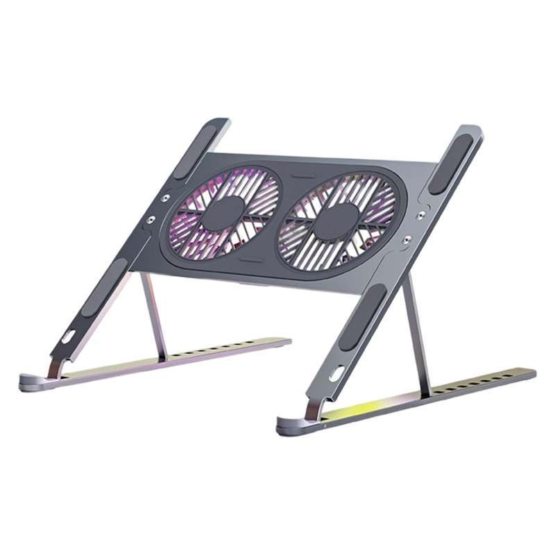 Computer Stand Fan Promo Laptop Stand with Twin Turbo Cooling Fans Lightweight for 14 ...