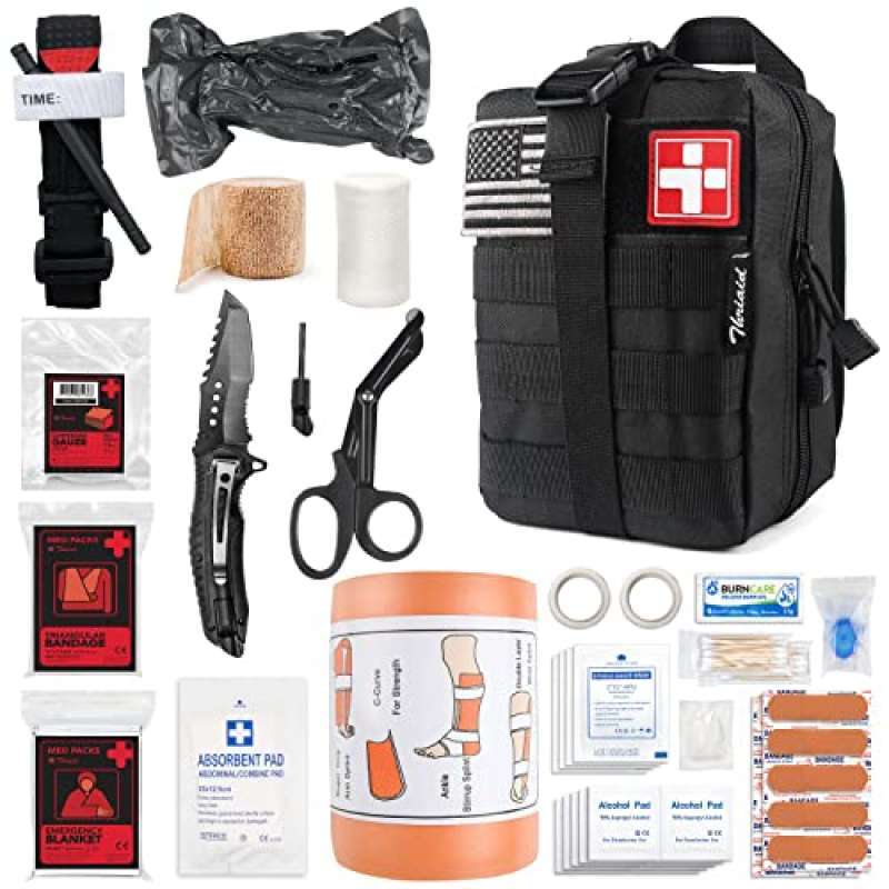 Promo Emergency Survival First Aid Kit with Tourniquet, 6 Israeli ...