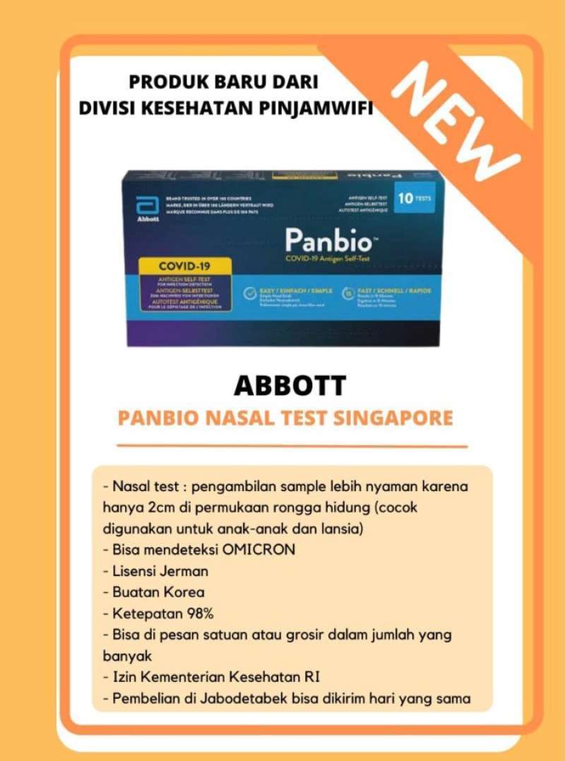 Jual Swab Test Abbott Panbio Nasal Antigen Singapore Kemenkes Original