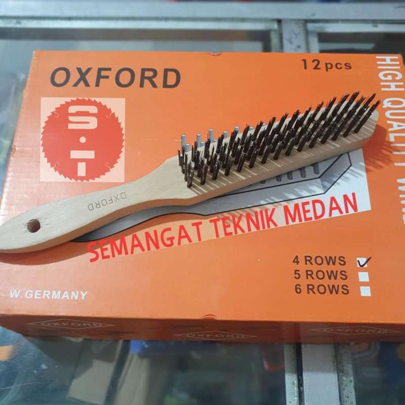 Promo WIRE BRUSHER BRUS BRUSH SIKAT KAWAT GAGANG KAYU 4 BARIS OXFORD