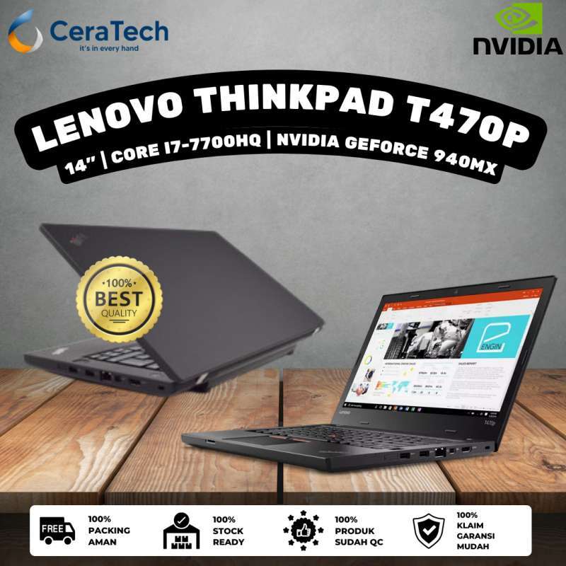 Promo LAPTOP GAMING LENOVO THINKPAD T470P Core i7 Gen7 RAM 4 Nvidia