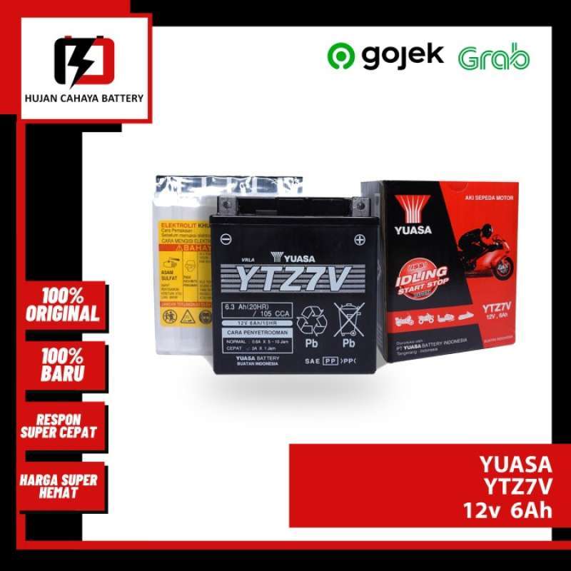Jual YUASA YTZ7V / YTZ-7V / Aki Motor Vespa LX 125, VESPA SPRINT