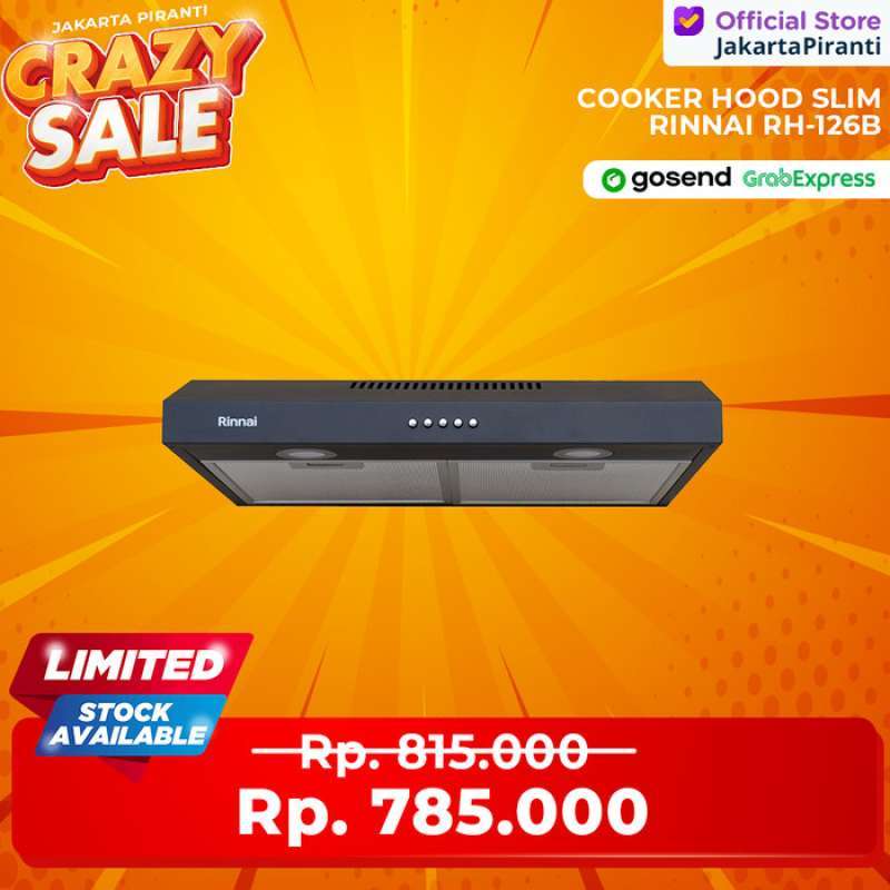 Jual Rinnai Cooker Hood Slim Hood Penghisap Asap Kompor Rinnai RH126B