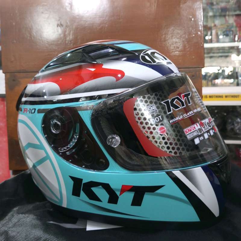 Jual Helm KYT R10 Aquamarine Original Helm Full Face Original KYT