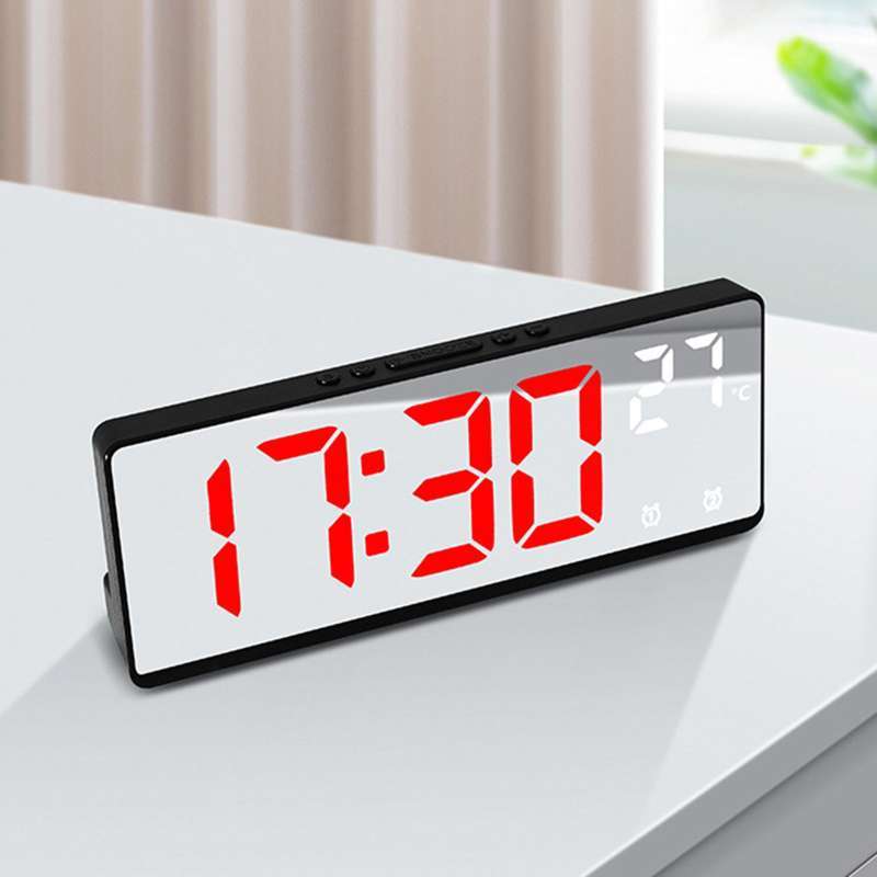 Jual Digital Clock Desktop Mirror LED Clock for Beside School Hall
