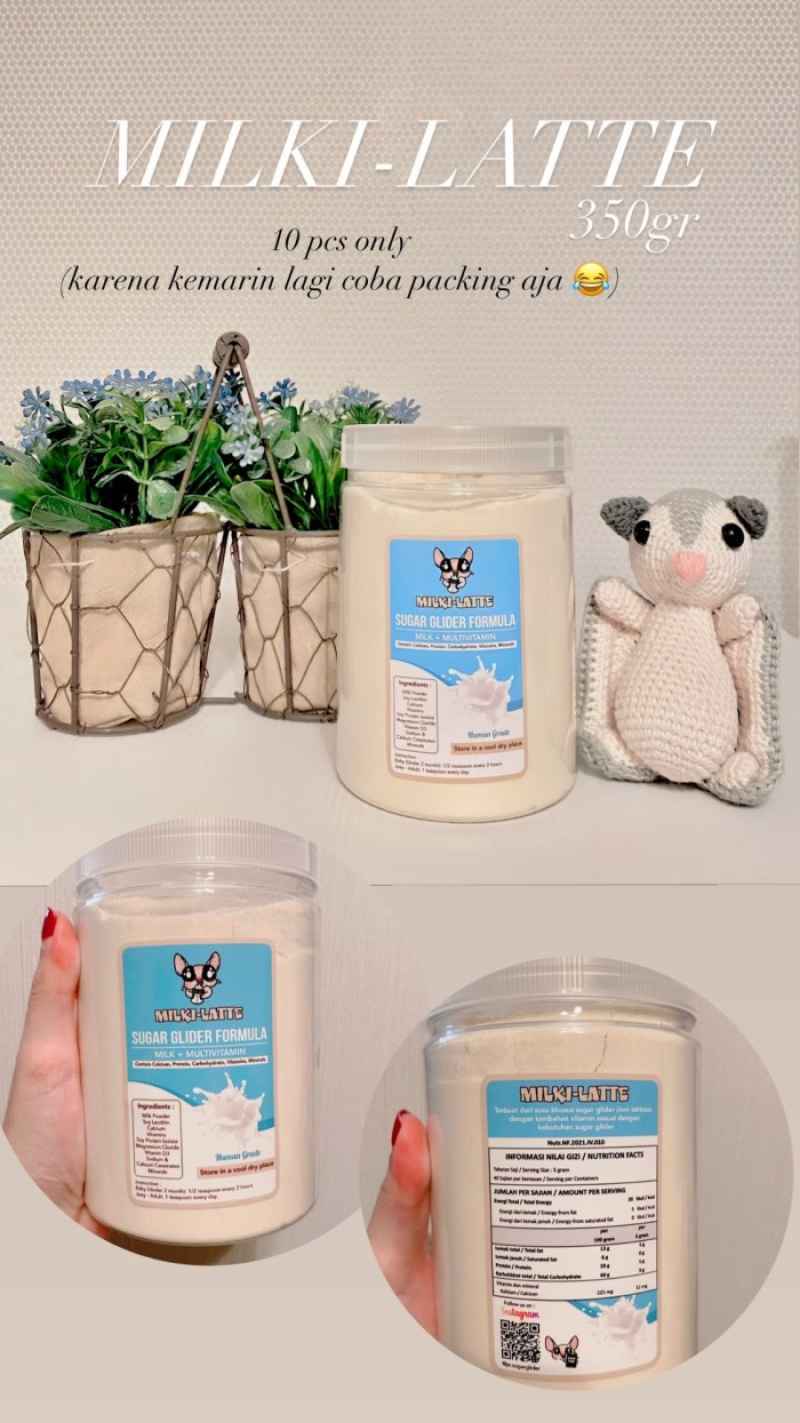 Promo MilkiLatte, Sugar Glider Formula, Susu + Multivitamin Sugar