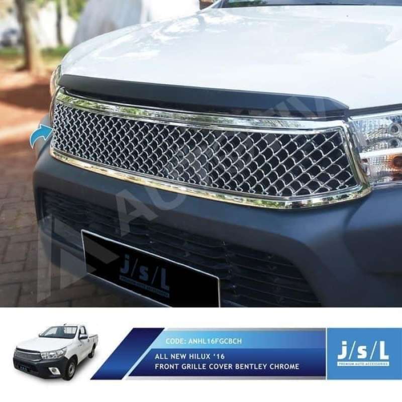 Jual Grill Depan Front Grille Cover Bentley Chrome Toyota All New Hilux