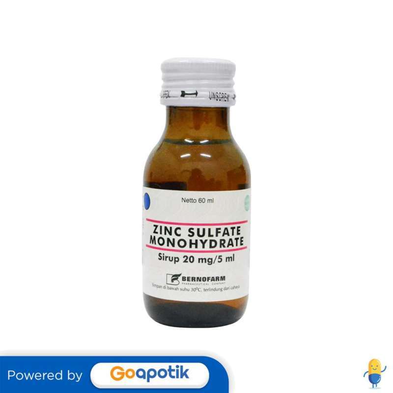 Jual ZINC SULFATE MONOHYDRATE BERNOFARM 20 MG/5 ML SYRUP 60 ML di