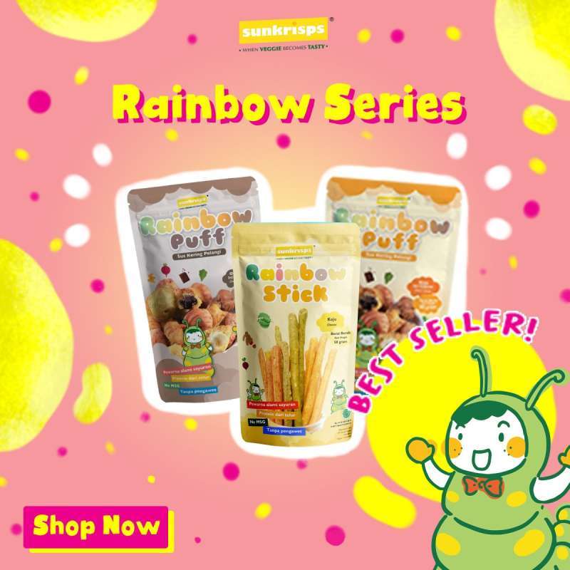 Promo Sunkrisps Rainbow Stik Atau Puff 50 Gr Camilan Sayuran Sunskrips ...