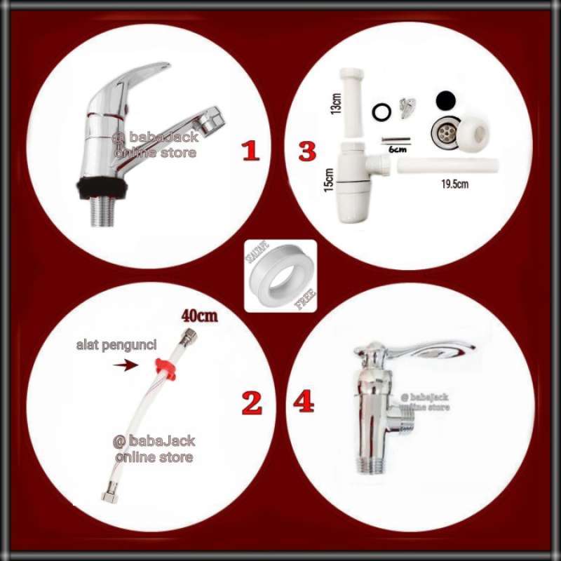 Promo Set Kran Wastafel Sifon Keran Shower Slang Flexible Diskon 17 di