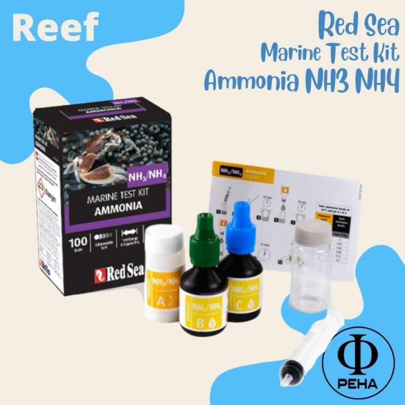 Jual Red Sea Test Kit Ammonia NH3 NH4 Marine Teskit RedSea Tes Air Laut