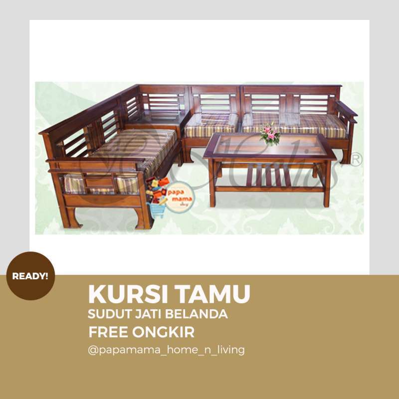 Jual Sofa Tamu Sudut Kayu Jati Fullset Kursi Jepara Busa Tipe Belanda