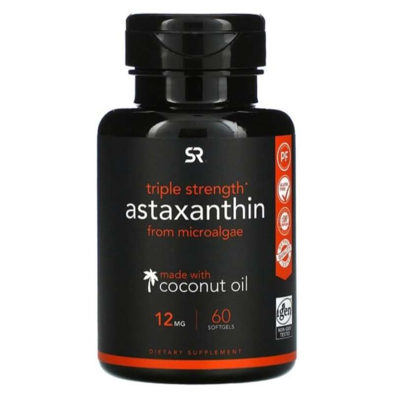 Promo (DIJAMIN ASLI) sports research astaxanthin coconut oil 12mg 60.softgel EXP 01/2025 Diskon