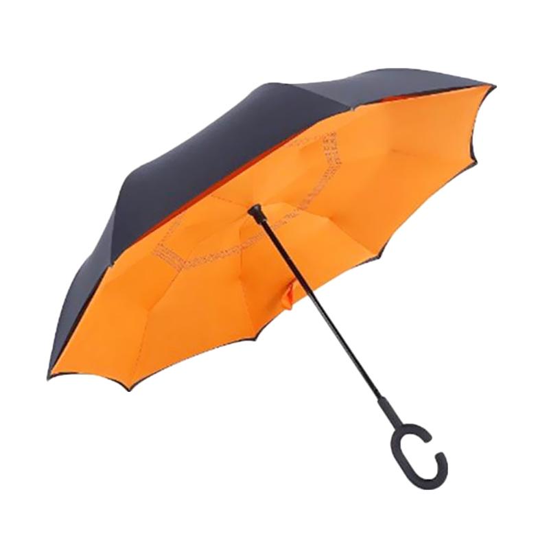 Jual Kazbrella Reverse Umbrella Terbalik Payung - Orange 